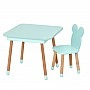 Table and chair set "Mishka" 08-025B-BOX with drawer, turquoise