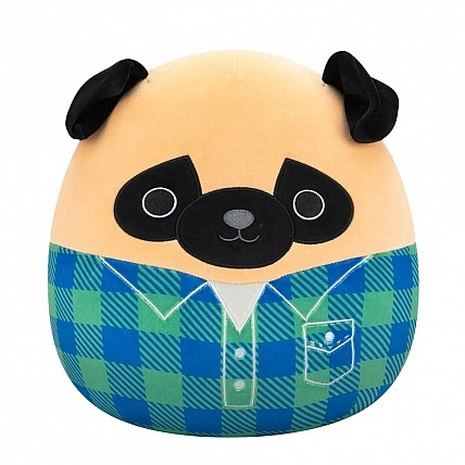 М'який іграшковий мопс Принц у сорочці Squishmallow SQCR06622, 30 см