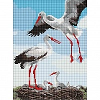 Алмазна мозаїка «Сімейство лелек» AMO8063, 30x40 см