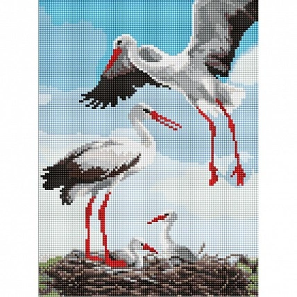Алмазна мозаїка «Сімейство лелек» AMO8063, 30x40 см