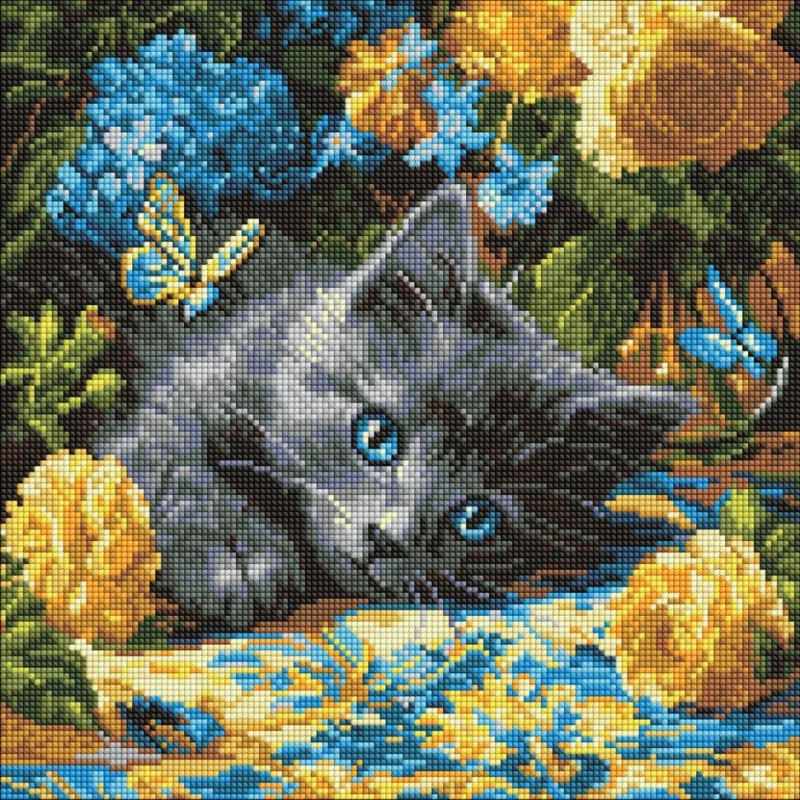 Алмазна мозаїка "Котенок голубоглазий" AMO8340, 40х40 см