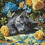 Алмазна мозаїка "Котенок голубоглазий" AMO8340, 40х40 см