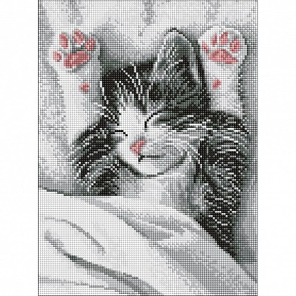 Алмазна мозаїка "Муркотливий ранок" ©art_selena_ua AMO20204, 30х40 см
