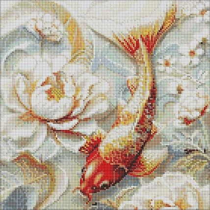 Алмазна мозаїка "Кої у кольорах" ©art_selena_ua AMO20240, 40х40 см