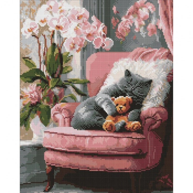 Алмазна мозаїка «Муркотливий кіт» ©art_selena_ua AMO20264, 40x50 см
