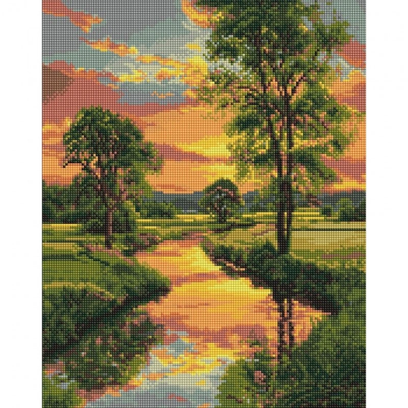 Алмазна мозаїка «Річка за містом» ©art_selena_ua AMO20269, 40x50 см