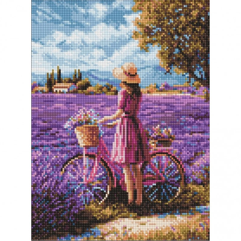 Алмазна мозаїка «Поле з лавандою» ©art_selena_ua AMO20298, 30x40 см