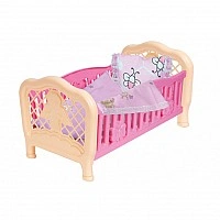 Pink doll crib 4494TXK with bedding
