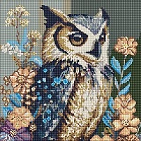 Diamond mosaic "Wise Owl" ©art_selena_ua AMO20056, 40x40 cm