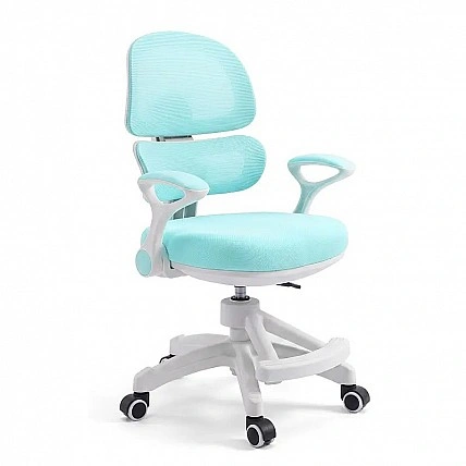 M 6482-4 Children's Chair with Fold-Down Armrests, Blue