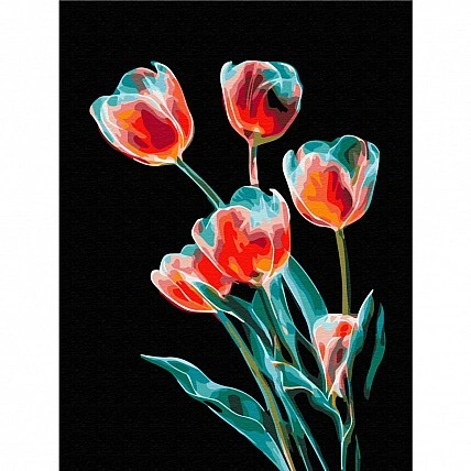 Картина по номерам "Тюльпаны тепла и холода" RBSB0003, 30x40 см