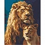Diamond mosaic "The Lion King and the Lioness" OD0320, 40x50 cm