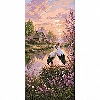 Картина по номерам "Аисты на счастье" LW5215, 40х80 см