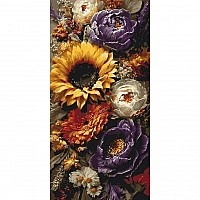 Картина по номерам "Подсолнух и пионы" LW5254, 40х80 см