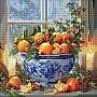 Алмазная мозаика "Цитрусы в вазе" AMO20007, 40х40 см