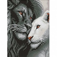 Алмазна мозаїка «Леви в коханні» AMO20208, 30x40 см