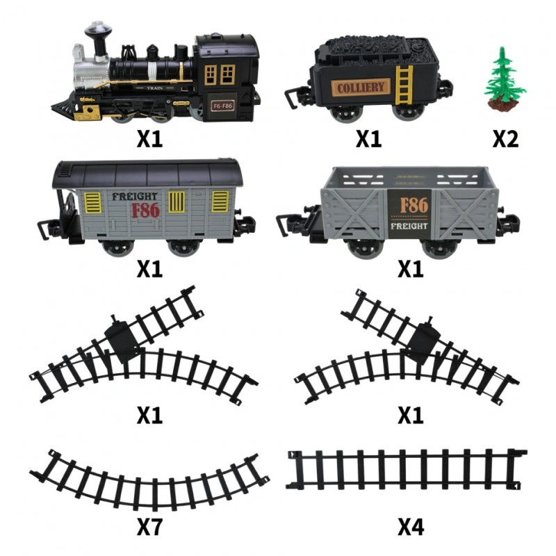 Дитяча залізниця FenFa Steam Train 1603A-1A зі світловими та звуковими ефектами Дитяча залізниця FenFa Steam Train 1603A-1A зі світловими та звуковими ефектами