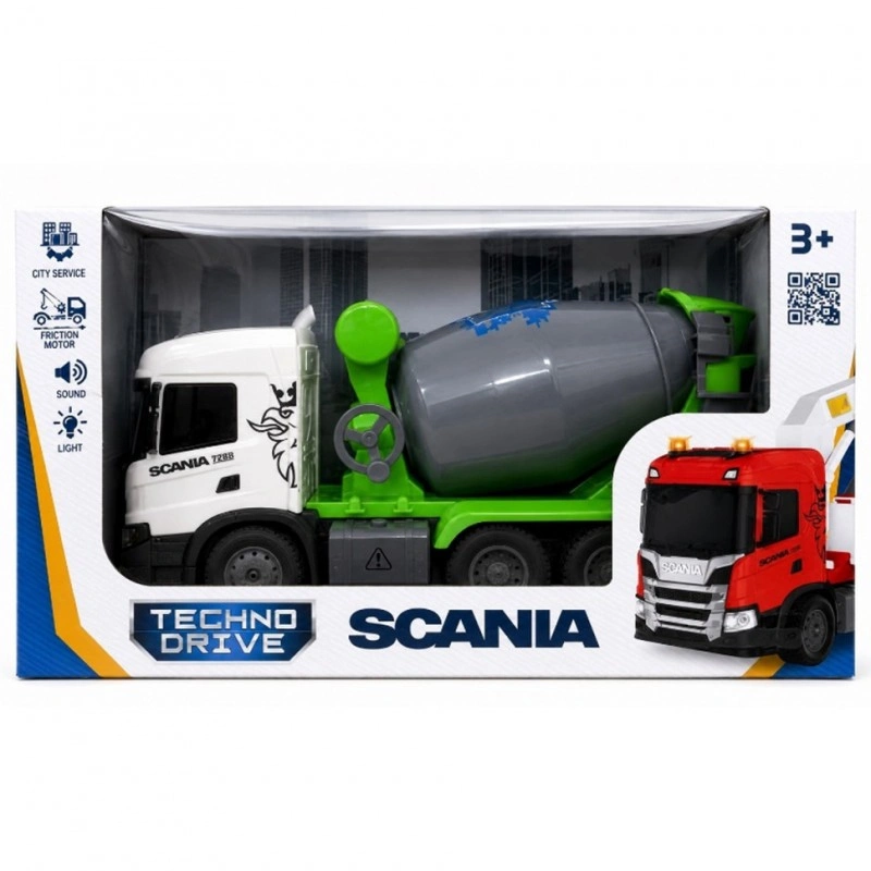 Модель автомобіля для дітей «Бетонозмішувач Scania» серія OC-6402 «Big Truck», світло та звук
