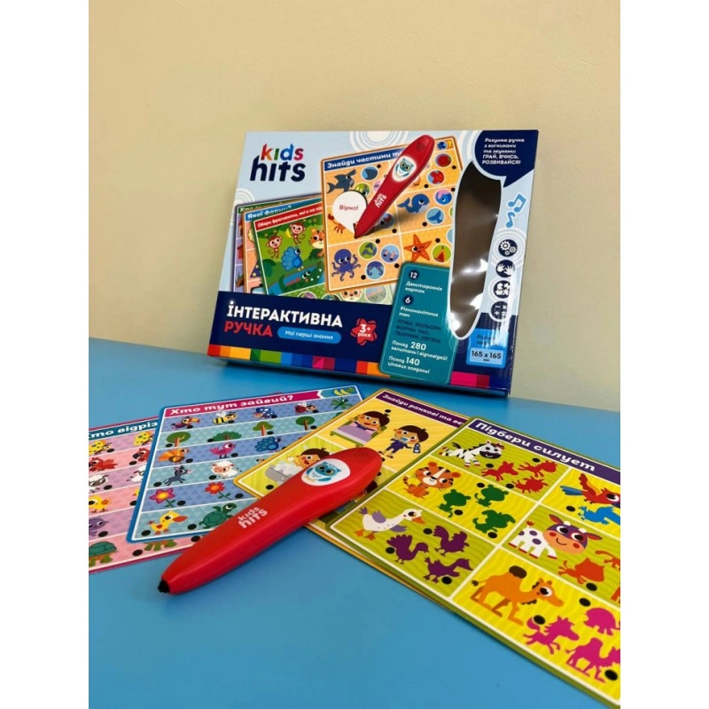 Навчальна ручка Kids Hits «Перші знання» KH60/001: 6 навчальних тем і 12 двосторонніх карток Навчальна ручка Kids Hits «Перші знання» KH60/001: 6 навчальних тем і 12 двосторонніх карток