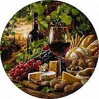 Картина по номерам "Вкусы средиземноморского лета" OR2015 диаметр 50 см