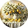 Картина по номерам "Лимоны в белом кувшине" OR2024 диаметр 50 см