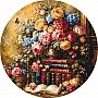 Картина по номерам "Книжная полка с розами" OR2031 диаметр 50 см