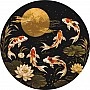 Картина по номерам "Карпы кои" OR2034 с красками металлик, диаметр 45 см