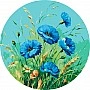Картина за номерами «Блакитні маки» OR2046, діаметр 40 см