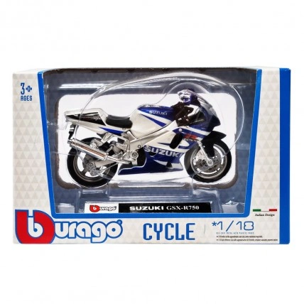Дитяча модель мотоцикла "SUZUKI GSX-R750" Bburago 18-51030-1 масштаб 1:18