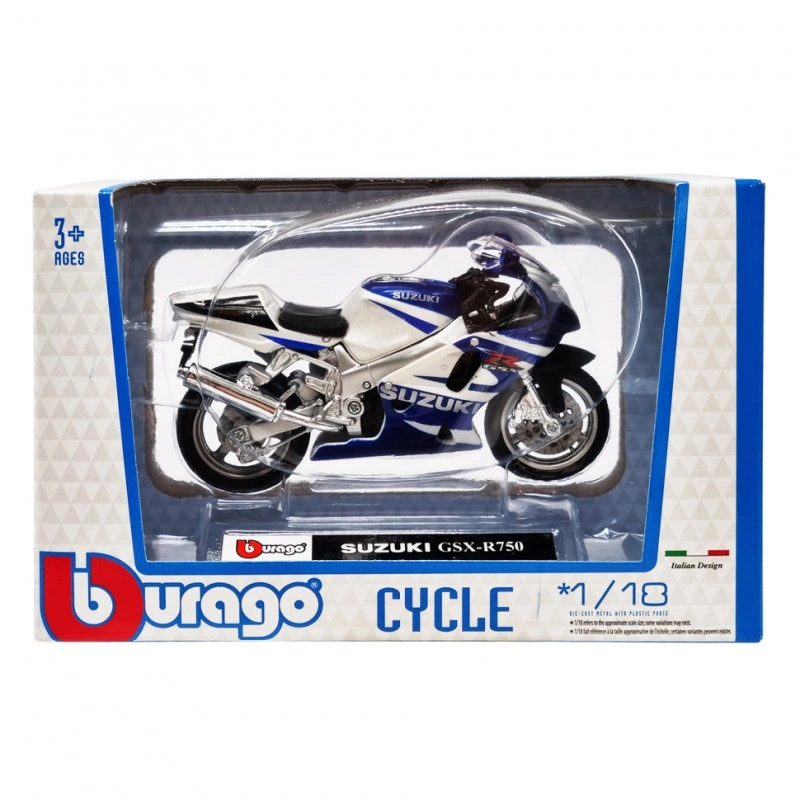 Дитяча модель мотоцикла "SUZUKI GSX-R750" Bburago 18-51030-1 масштаб 1:18