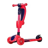 Самокат детский 3-х колесный HS2012 (RL7T) с сидушкой, светящиеся колеса PU Красный