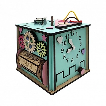 Развивающая игрушка Бизикуб Temple Group TG286478 15х15х15 см Бирюзовый