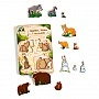 Wooden Puzzle Insert "Family-Wild Animals" Ubumblebees (PSD078) PSD078