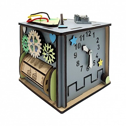 Развивающая игрушка Бизикуб Temple Group TG158746 15х15х15 см Серый