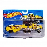 Детский игровой набор машинок T-K937-1(Yellow) с трейлером