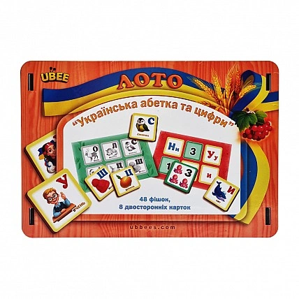 Настольная игра Лото "Азбука и цифры" (ПСД250) PSD250, 48 фишек