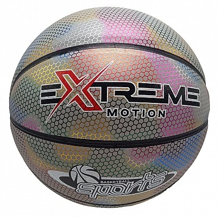 Мяч баскетбольный Extreme Motion BB2208(White) № 7 светоотражающий