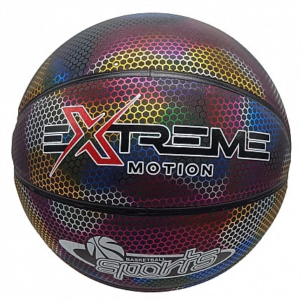 Мяч баскетбольный Extreme Motion BB2208(Black) № 7 светоотражающий