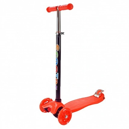 Самокат детский 3-х колесный Scooter Maxi SC2401(Orange) светящиеся колеса, оранжевый