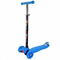 Самокат детский 3-х колесный Scooter Maxi SC2401(Blue) светящиеся колеса, синий