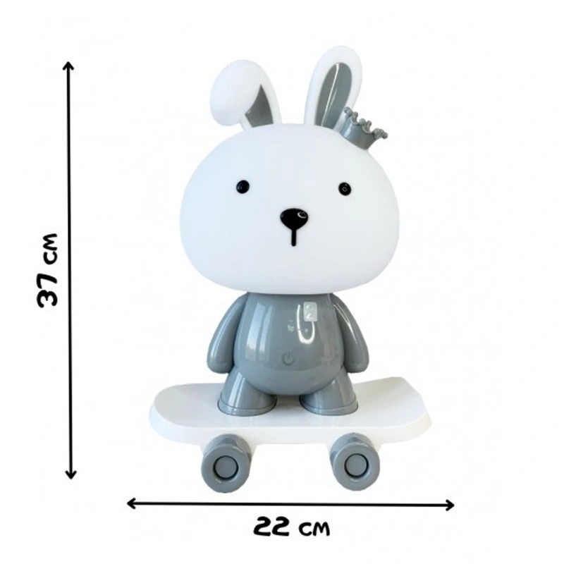 Ночник детский «Зайчик на скейте» MGZ-1407(Grey) питание от USB