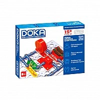 Электронный конструктор "Первые шаги в электронике" DOKA D70710 набор В, 15 схем, звук и свет