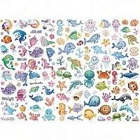 Набор детских блестящих временных тату «Морские животные» kids-tatto-see-set10
