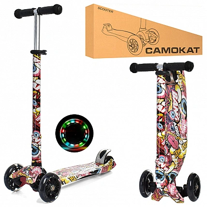 Самокат детский MAXI iTrike JR3-055-WP17 складной