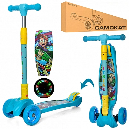Самокат детский MAXI iTrike JR3-060-11-BL складной