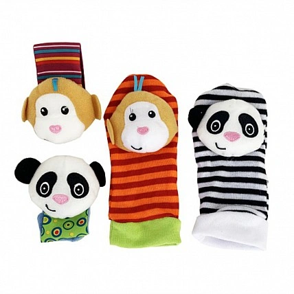 Детский набор: носки и браслетики "Обезьяна и панда" Mega Zayka