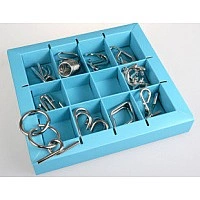 Puzzle set 10 Metall Puzzles blue Eureka 3D Puzzle 473356