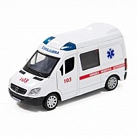 Автомодель "MERCEDES BENZ SPRINTER СКОРАЯ ПОМОЩЬ" TechnoDrive 250344U 1:32