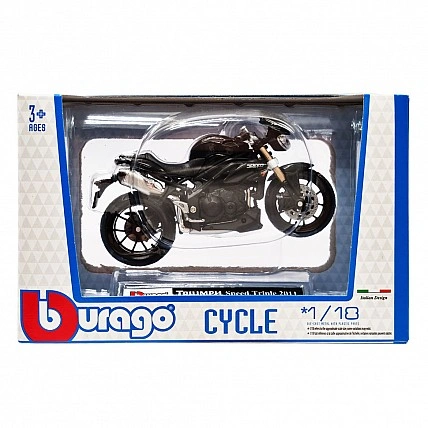Детская модель Мотоцикла "TRIUMPH Speed ​​Triple 2011" Bburago 18-51030-11 масштаб 1:18