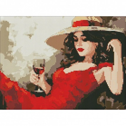 Алмазная мозаика "Девушка в шляпе" AMO7891, 30х40 см